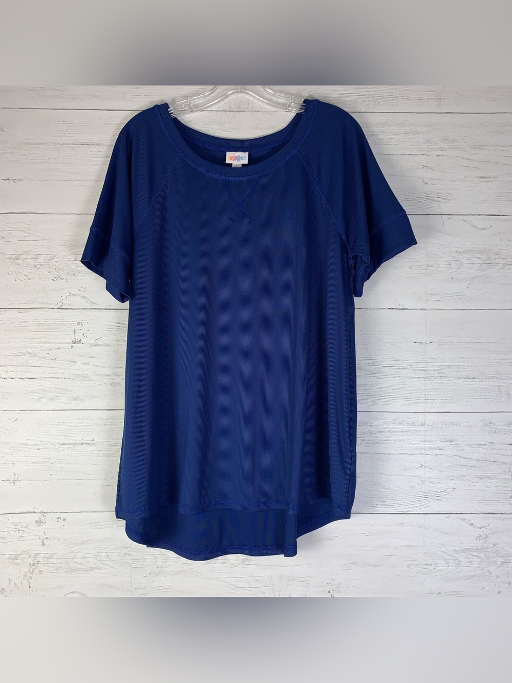 NWT Lularoe Hailey blue women's top size L raglan sleeve